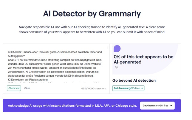 KI Checker Grammarly im Test
