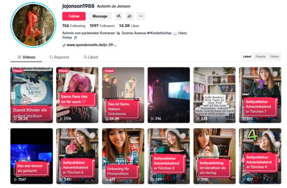 Jessica Jirschiks Tiktok Account als Beispiel für gutes Social-Media-Marketing